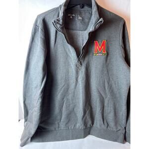 University of Maryland Sweatshirt Gray Polo Shirt Mens XL